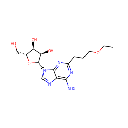 CCOCCCc1nc(N)c2ncn([C@@H]3O[C@H](CO)[C@@H](O)[C@H]3O)c2n1 ZINC000013861865