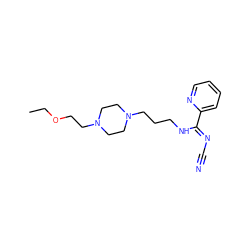 CCOCCN1CCN(CCCN/C(=N\C#N)c2ccccn2)CC1 ZINC000082156794