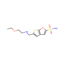 CCOCCNCc1cc2cc(S(N)(=O)=O)oc2s1 ZINC000001889957