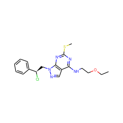 CCOCCNc1nc(SC)nc2c1cnn2C[C@@H](Cl)c1ccccc1 ZINC000013589895