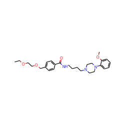 CCOCCOCc1ccc(C(=O)NCCCCN2CCN(c3ccccc3OC)CC2)cc1 ZINC000073198352