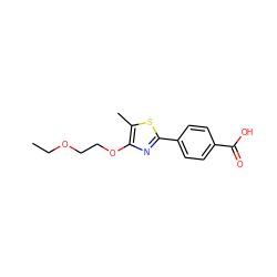 CCOCCOc1nc(-c2ccc(C(=O)O)cc2)sc1C ZINC000040895923