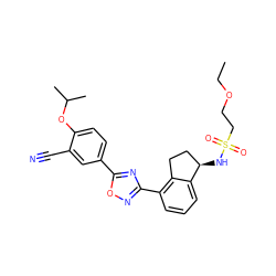 CCOCCS(=O)(=O)N[C@@H]1CCc2c(-c3noc(-c4ccc(OC(C)C)c(C#N)c4)n3)cccc21 ZINC000208433023