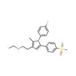 CCOCCc1cc(-c2ccc(S(C)(=O)=O)cc2)n(-c2ccc(F)cc2)c1C ZINC000040918446