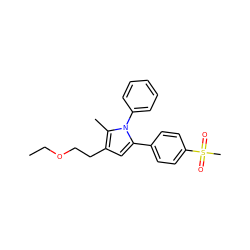 CCOCCc1cc(-c2ccc(S(C)(=O)=O)cc2)n(-c2ccccc2)c1C ZINC000040411999