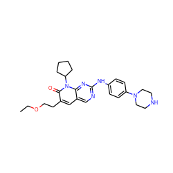 CCOCCc1cc2cnc(Nc3ccc(N4CCNCC4)cc3)nc2n(C2CCCC2)c1=O ZINC001772608421