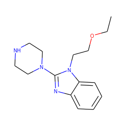 CCOCCn1c(N2CCNCC2)nc2ccccc21 ZINC000033891191