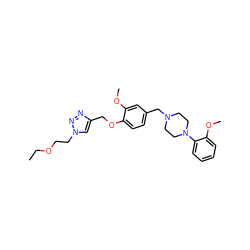 CCOCCn1cc(COc2ccc(CN3CCN(c4ccccc4OC)CC3)cc2OC)nn1 ZINC000072111156