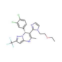 CCOCCn1ccnc1C1=C(C)Nc2cc(C(F)(F)F)nn2[C@@H]1c1ccc(Cl)c(Cl)c1 ZINC000101668661