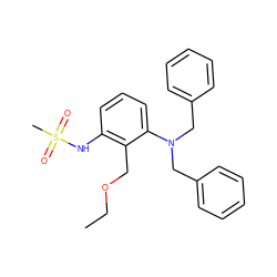 CCOCc1c(NS(C)(=O)=O)cccc1N(Cc1ccccc1)Cc1ccccc1 ZINC000026294187