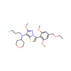 CCOCc1cc(OC)c(-c2csc3c(N(CCCF)C4CCOCC4)c(OC)nn23)c(OC)c1 ZINC000096172562