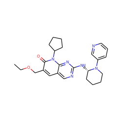 CCOCc1cc2cnc(N[C@H]3CCCCN3c3cccnc3)nc2n(C2CCCC2)c1=O ZINC001772608190