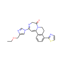 CCOCc1cn(C2=NCC(=O)N3CCc4c(cccc4-c4nccs4)C3=C2)cn1 ZINC000149268598