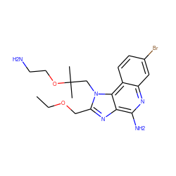 CCOCc1nc2c(N)nc3cc(Br)ccc3c2n1CC(C)(C)OCCN ZINC001772602266