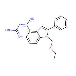 CCOCn1c(-c2ccccc2)cc2c3c(N)nc(N)nc3ccc21 ZINC000045301998