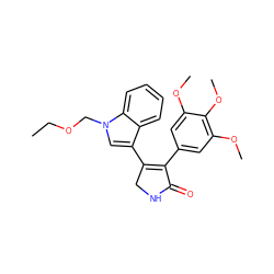 CCOCn1cc(C2=C(c3cc(OC)c(OC)c(OC)c3)C(=O)NC2)c2ccccc21 ZINC000042922268