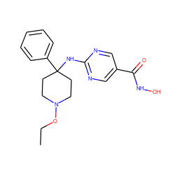 CCON1CCC(Nc2ncc(C(=O)NO)cn2)(c2ccccc2)CC1 ZINC001772643934