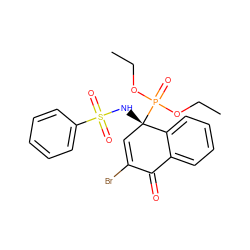 CCOP(=O)(OCC)[C@@]1(NS(=O)(=O)c2ccccc2)C=C(Br)C(=O)c2ccccc21 ZINC000002274961