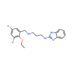 CCOc1c(Br)cc(Br)cc1CNCCCNc1nc2ccccc2[nH]1 ZINC000028337760