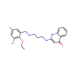 CCOc1c(Br)cc(I)cc1CNCCCNc1cc(=O)c2ccccc2[nH]1 ZINC000027721877