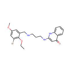 CCOc1c(Br)cc(OC)cc1CNCCCNc1cc(=O)c2ccccc2[nH]1 ZINC000013487773