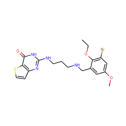 CCOc1c(Br)cc(OC)cc1CNCCCNc1nc2ccsc2c(=O)[nH]1 ZINC000028351206