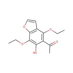 CCOc1c(C(C)=O)c(O)c(OCC)c2occc12 ZINC000013682388