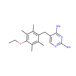 CCOc1c(C)c(C)c(Cc2cnc(N)nc2N)c(C)c1C ZINC000027104354