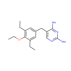 CCOc1c(CC)cc(Cc2cnc(N)nc2N)cc1CC ZINC000027108196