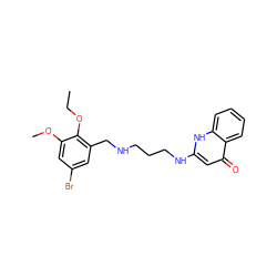 CCOc1c(CNCCCNc2cc(=O)c3ccccc3[nH]2)cc(Br)cc1OC ZINC000013487794