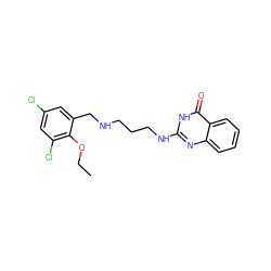 CCOc1c(Cl)cc(Cl)cc1CNCCCNc1nc2ccccc2c(=O)[nH]1 ZINC000028367732