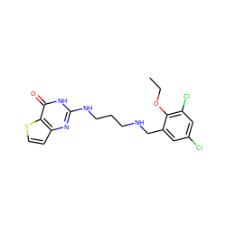 CCOc1c(Cl)cc(Cl)cc1CNCCCNc1nc2ccsc2c(=O)[nH]1 ZINC000028332389