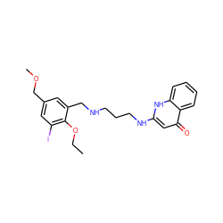 CCOc1c(I)cc(COC)cc1CNCCCNc1cc(=O)c2ccccc2[nH]1 ZINC000013487781