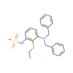 CCOc1c(NS(C)(=O)=O)cccc1N(Cc1ccccc1)Cc1ccccc1 ZINC000026294191