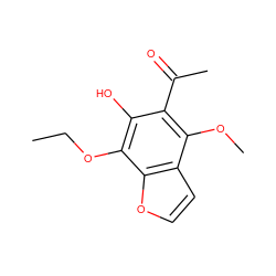 CCOc1c(O)c(C(C)=O)c(OC)c2ccoc12 ZINC000013682235