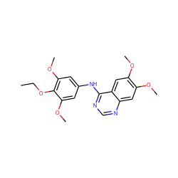 CCOc1c(OC)cc(Nc2ncnc3cc(OC)c(OC)cc23)cc1OC ZINC000003832354