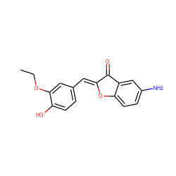 CCOc1cc(/C=C2\Oc3ccc(N)cc3C2=O)ccc1O ZINC001772655973