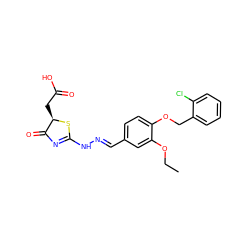 CCOc1cc(/C=N/NC2=NC(=O)[C@@H](CC(=O)O)S2)ccc1OCc1ccccc1Cl ZINC000013544806