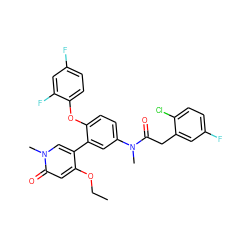 CCOc1cc(=O)n(C)cc1-c1cc(N(C)C(=O)Cc2cc(F)ccc2Cl)ccc1Oc1ccc(F)cc1F ZINC001772644104