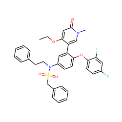 CCOc1cc(=O)n(C)cc1-c1cc(N(CCc2ccccc2)S(=O)(=O)Cc2ccccc2)ccc1Oc1ccc(F)cc1F ZINC001772593658