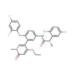 CCOc1cc(=O)n(C)cc1-c1cc(NC(=O)[C@@H](C)c2cc(F)ccc2Cl)ccc1Oc1ccc(F)cc1F ZINC001772645595