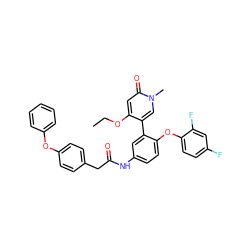 CCOc1cc(=O)n(C)cc1-c1cc(NC(=O)Cc2ccc(Oc3ccccc3)cc2)ccc1Oc1ccc(F)cc1F ZINC001772600528