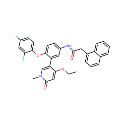 CCOc1cc(=O)n(C)cc1-c1cc(NC(=O)Cc2cccc3ccccc23)ccc1Oc1ccc(F)cc1F ZINC001772642259