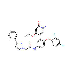 CCOc1cc(=O)n(C)cc1-c1cc(NC(=O)Cn2ccc(-c3ccccc3)n2)ccc1Oc1ccc(F)cc1F ZINC001772573081