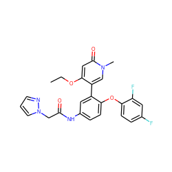 CCOc1cc(=O)n(C)cc1-c1cc(NC(=O)Cn2cccn2)ccc1Oc1ccc(F)cc1F ZINC001772571695