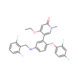 CCOc1cc(=O)n(C)cc1-c1cc(NCc2c(F)cccc2F)ccc1Oc1ccc(F)cc1F ZINC001772649475