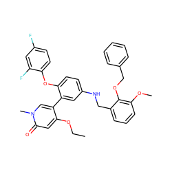 CCOc1cc(=O)n(C)cc1-c1cc(NCc2cccc(OC)c2OCc2ccccc2)ccc1Oc1ccc(F)cc1F ZINC001772651617