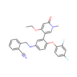 CCOc1cc(=O)n(C)cc1-c1cc(NCc2ccccc2C#N)ccc1Oc1ccc(F)cc1F ZINC001772580854