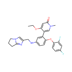 CCOc1cc(=O)n(C)cc1-c1cc(NCc2cn3c(n2)CCC3)ccc1Oc1ccc(F)cc1F ZINC001772639315