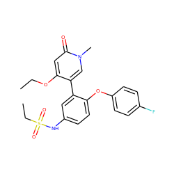 CCOc1cc(=O)n(C)cc1-c1cc(NS(=O)(=O)CC)ccc1Oc1ccc(F)cc1 ZINC000207105934